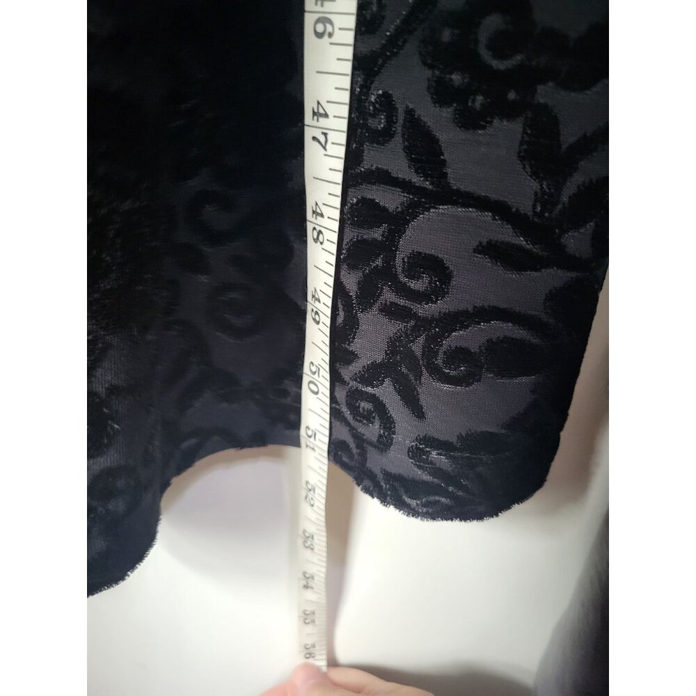 VTG Worthington SZ 16 Womens Maxi Long Sleeve Black Velvet Burnout Whimsigoth - Picture 8 of 8
